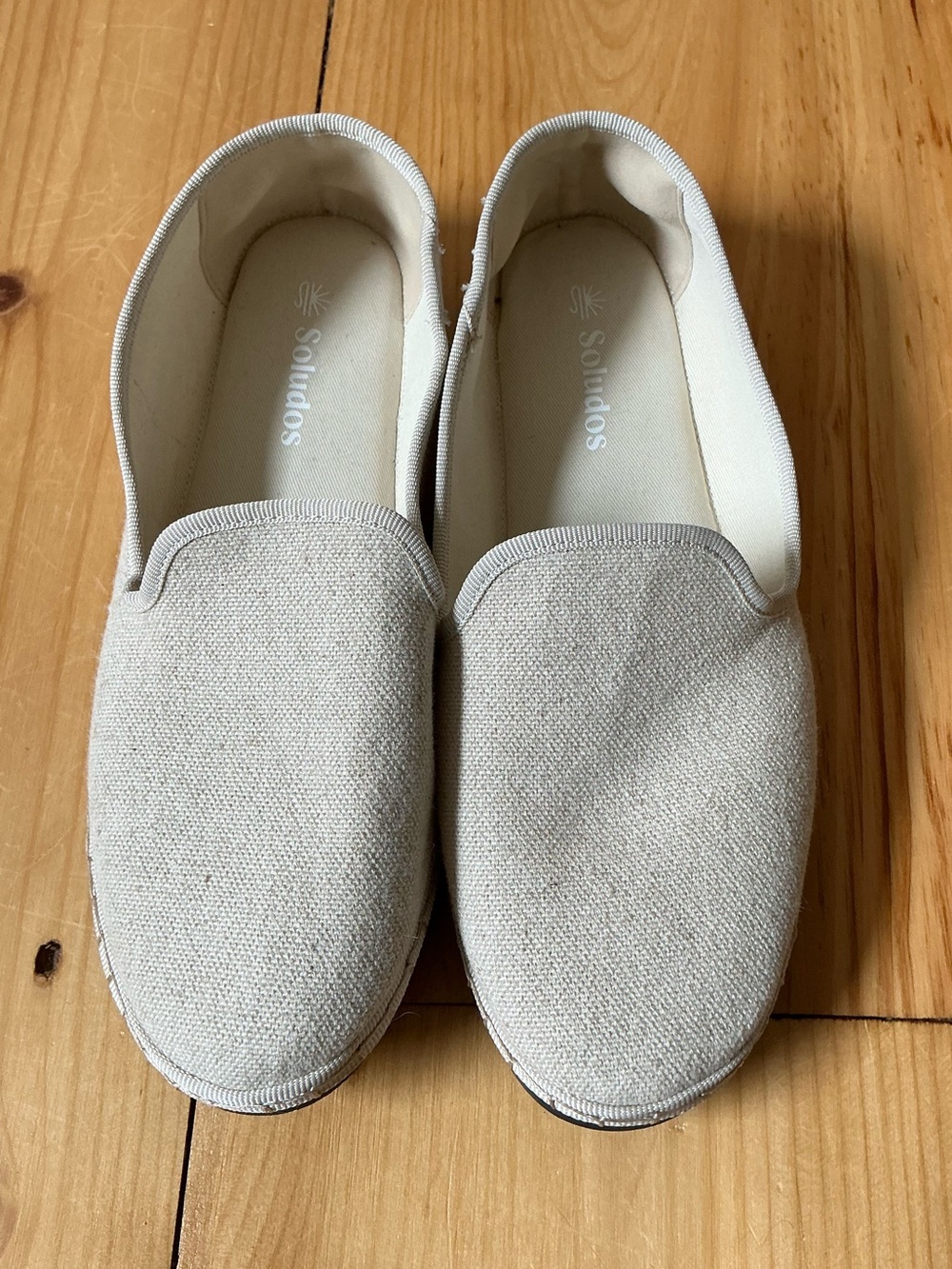 Soludos Cream Canvas Smoking Slipper Loafers Espadrilles Size 9 - 9.5